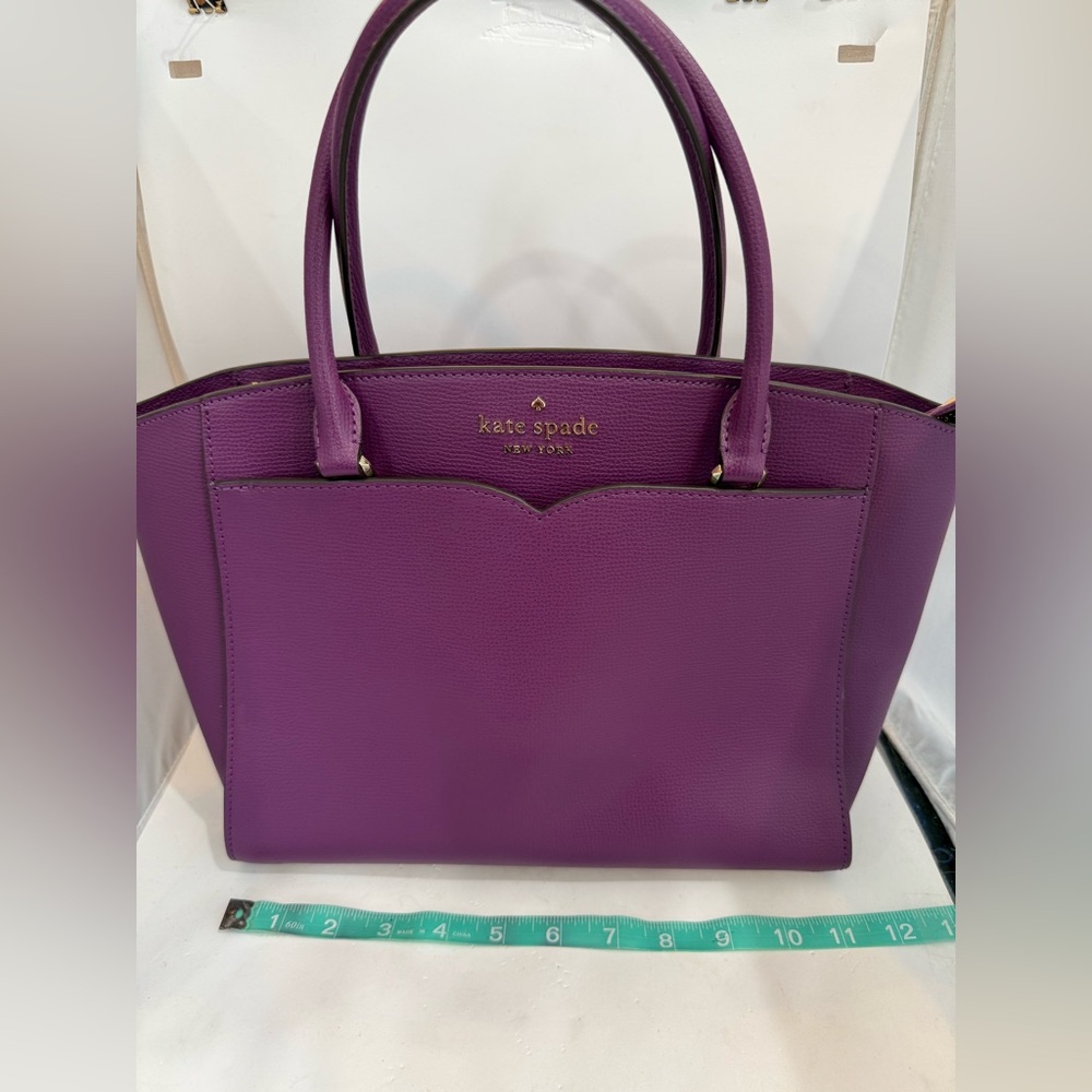 Kate Spade Bayberry Leather Crossbody Vibrant Purple Plum Tote Bag